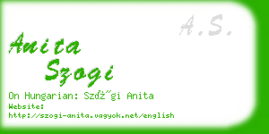 anita szogi business card